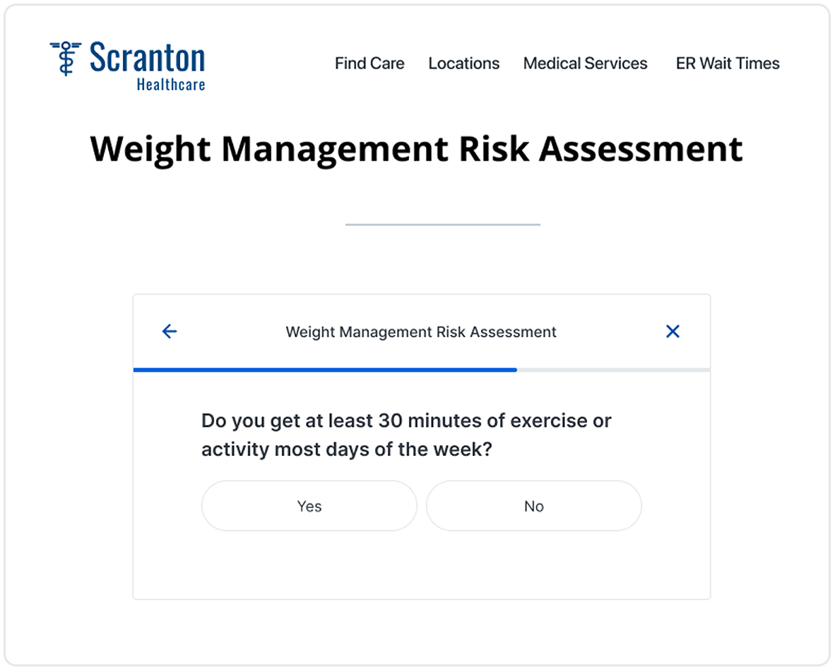 Weight Risk Management survey question